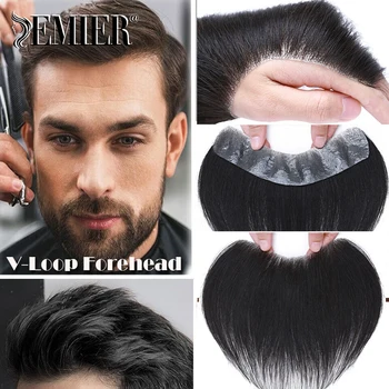 Férfi homlok frontális V hurok férfi parókák vékony bőr Pu alap hajszál férfi hajpótló rendszer hajszál láthatatlan hosszabbítás