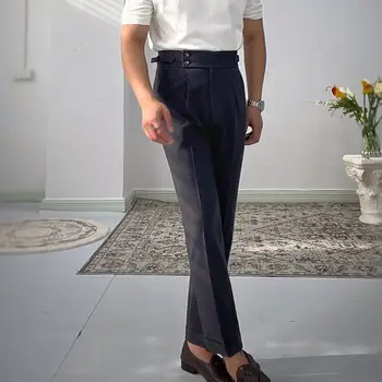 Tavaszi nyári férfi öltöny nadrág Slim New Design férfi magas derekú nadrág Business Office Classic nadrág férfi Plus méret C67