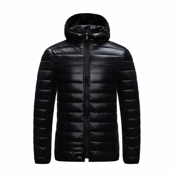 Férfi divat kabát Rövid kapucnis gallér Meleg és megvastagodott kabát Tökéletes hideg időben Több szín is elérhető