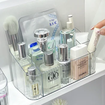 Kozmetikai szervező akril Ins asztali bőrápolási termékek polc Nagy kapacitású Fürdőszoba szervezés Senior átlátszó dobozok