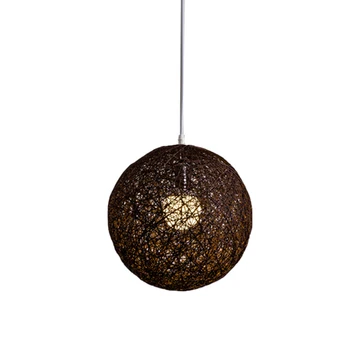 Kávé Bambusz, rattan és jutagolyó Csillár Egyéni kreativitás Gömb alakú rattan fészek lámpaernyő