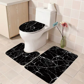 Geometriai fürdőszőnyegek Fekete fehér márvány mintás konyhaszőnyeg kreatív design otthoni ajtópárna hálószoba lábszőnyeg fürdőszoba szőnyeg dekoráció