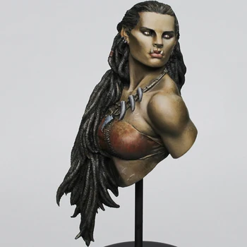 Gyanta katona 1/10 ősi katona nő mellszobor Modell Unassambled festetlen figuraépítő készlet