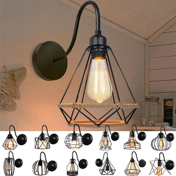 Vintage Sconce fali lámpa retro loft ipari fém fali lámpa fekete E27 hattyúnyak fali lámpabúra folyosó hálószoba otthoni világítás