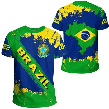 2023 Brazília férfi ing 3D Brazília válogatott póló kerek nyakú futballcsapat póló alkalmi mez utcai férfi ruházat