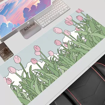 Plant HD Print egérpad XXXL 100x50 Oversize asztali egérpad természetes gumi asztali szőnyeg Gaming Speed billentyűzet egérszőnyegek