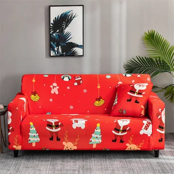 Christmas Elastic Sofa Cover, All-inclusive, csúszásgátló, Univerzális, porálló, üléspárna, Four Seasons