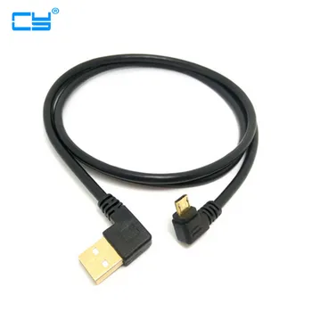  aranyozott USB 2.0 töltőkábel bal szög 90 férfi Micro Right szinkronkábel Degree Data USB töltősarok x8E9-hez 14cm 50cm