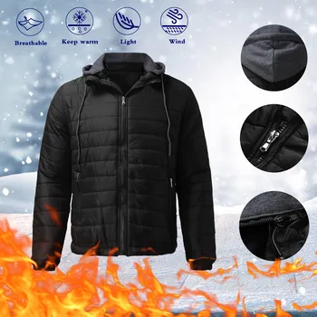 Kültéri férfi pamut ruhák divat Trend egyszínű hosszú ujjú kabát téli meleg kapucnis kabát túlméretezett cipzáras felsők