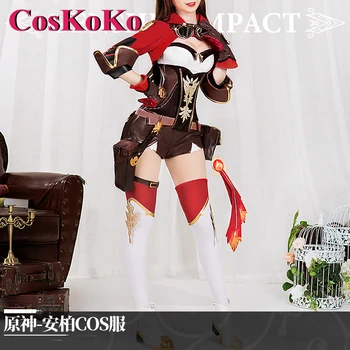 CosKoKo Amber Cosplay jelmezjáték Genshin Impact Édes Szép Jumpsuit Egyenruha Nők Halloween Anime Party Szerepjáték Ruházat