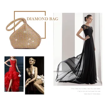 Női kézitáskák Luxus tervező gyémánt éteszes táska Bankett Menyasszonyi estélyi táska Party Érme Pénztárca arany Fekete ezüst Mini kuplung