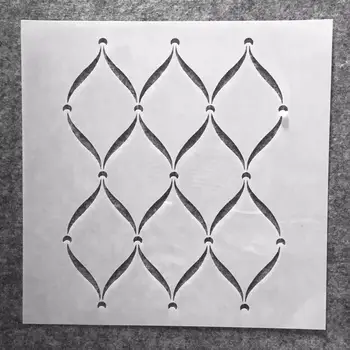 30*30cm Nagy geometria Hullámos DIY rétegezés Sablonok Falfestés Scrapbook Színezés Dombornyomás Album dekoratív sablon