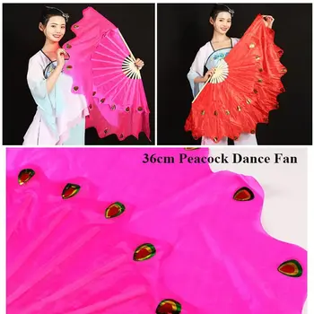 Rose Belly Dancing Fan Green 36cm Tánc rajongó Hot Sell for Performance ventilátor