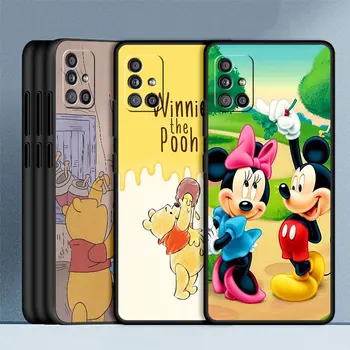  Ütésálló tok Samsung Galaxy A14 5G A32 A22 A13 A52 A71 A24 szilikon puha fekete telefontok Mickey egér Mickey Pooh