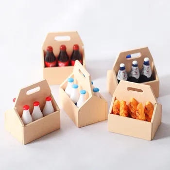 Mini favázas babaház Bogyós doboz Tej miniatűr tárgyak Szóda ital tároló doboz Babák Ház kiegészítők Konyha Színlelj játék