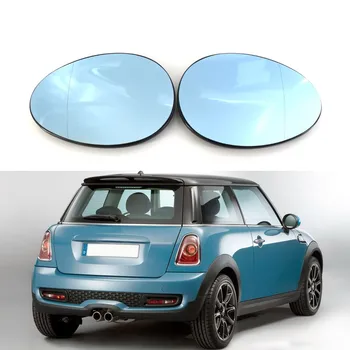 Bal és jobb Kék autó oldalsó visszapillantó tükör üveglencse fűthető BMW MINI ONE/COOPER COUNTRYMAN R55 R56 R57 R58 R59 R60 R61