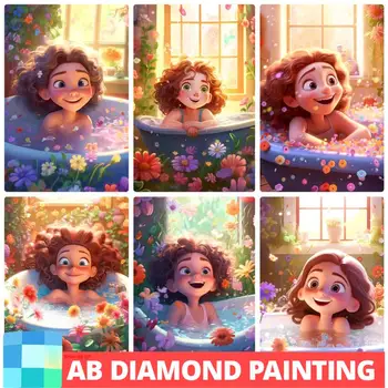 AB Aranyos rajzfilm lány 5D DIY gyémánt festmény Disney film Encanto mozaik teljes fúró hímzés keresztöltés lakberendezés