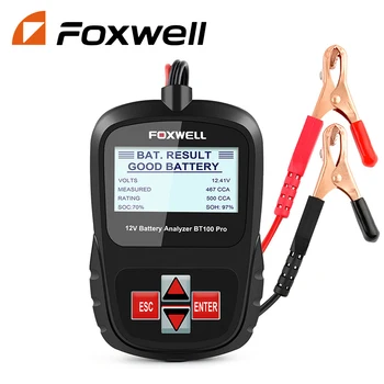 FOXWELL BT100 Pro 12V autó akkumulátor tesztelő 100-1100CCA 12V digitális akkumulátor-analizátor jármű forgattyús töltő szkenner eszköz