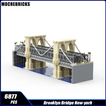 MOC-155290 City Road Brooklyn híd New-york épület modell építőelem Assemble tégla játék Gyermek karácsonyi ajándékok