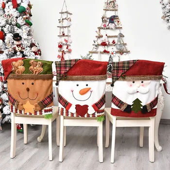 Karácsonyi dekoráció székhuzat Székhuzat piros Mikulás étkezőszék huzat otthonra Szék papucs karácsonyi parti konyha