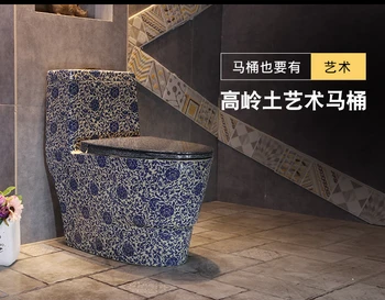 Kék-fehér porcelán Kínai művészeti kerámia WC WC Háztartási WC Szifon szivattyúzás Közönséges WC