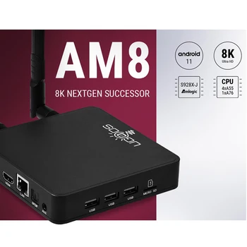 UGOOS AM8 TV BOX Amlogic S928X-J Android 11.0 LPDDR4 4GB 32GB Supoprt Voice AV1 WiFi6E BT5.3 1000M 8K Dolby Audio Dolby Vision