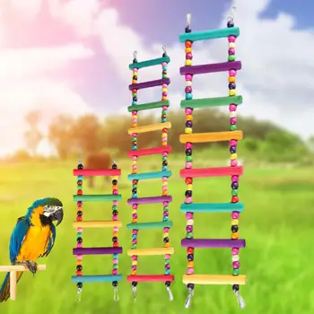 Biztonságos madárlétra horgokkal Kisállat szabadidő Madárketrec játék Papagáj létra Kisállat rágójáték