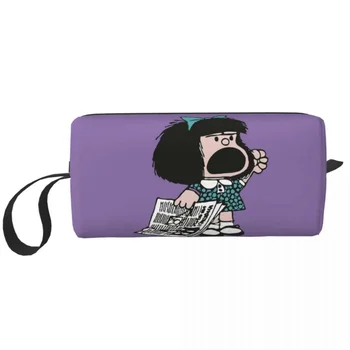 Mafalda tiltakozó sminktáska tasak Aranyos Kawaii rajzfilm kozmetikai táska utazási piperetáska szervező tároló táska nagy kapacitás