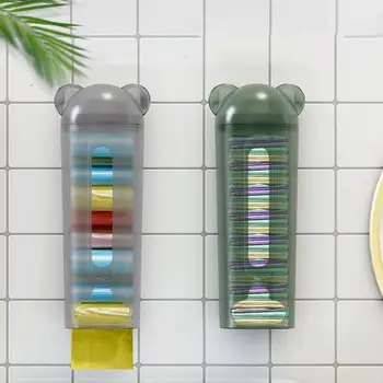 rajzfilm alakú műanyag zacskó tároló állvány falra szerelhető szemeteszsák átlátszó tároló doboz Fürdőszoba szemeteszsák tároló tok