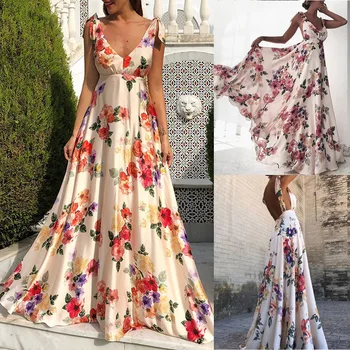 Suspender ruha 2023 tavaszi nyári ruha nőknek Gyönyörű ruha szivárgó hátsó nyomtatással Nagy lengő ujjatlan fehér ruha