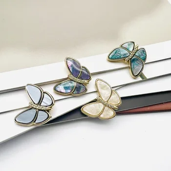10Pcs Divat strassz fém gomb Diy ruházat Ékszerek Varró kiegészítők Pillangó díszítések