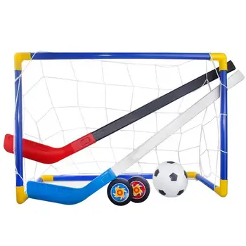 Hover focilabda ütésgátló nagy rugalmasságú 2 az 1-ben lebegő játékok célokkal beállítva Hover foci jégkorong labdák gyerekeknek ajándék kültéri