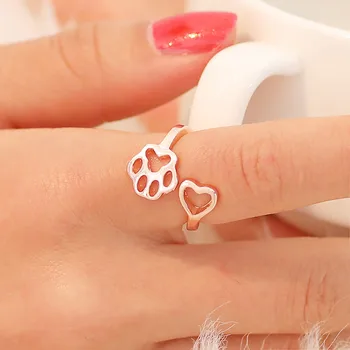 Divat Szerelempár gyűrű Kisállat gyűrű szív alakú állítható gyűrű Kiváló esztétikus női gyűrűk Ingyenes szállítás кольцо женское