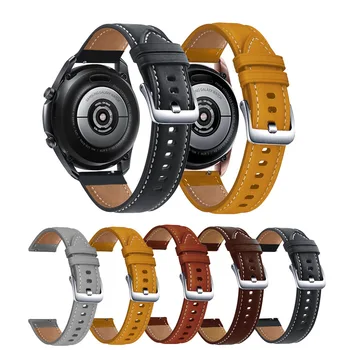 20mm bőr óraszíj Samsung Galaxy Watch 3-hoz 41mm 42mm Active 2 karkötő Ticwtch GTH E3 2 E2 intelligens csuklópántos szíjhoz
