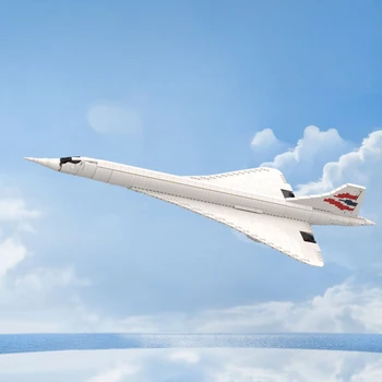 MOC 100783 Concorde Airbus építőelemek Szuperszonikus repülőgép kockák Gyermek oktatójátékok Születésnapi és karácsonyi ajándékok