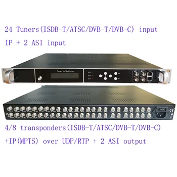 24 utas dvb-s2 / S az ISDB-T digitális catv modulátorhoz, 24 utas ISDB-T tuner az ISDB-T RF modulátorhoz, TV fejállomás szállodához / iskolához