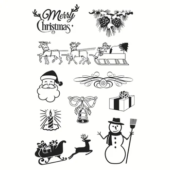 Boldog karácsonyt Hóember bélyegek Gumi átlátszó szilikon tömítés DIY kézi számla Scrapbooking Napló dekoráció Kézműves sablonok