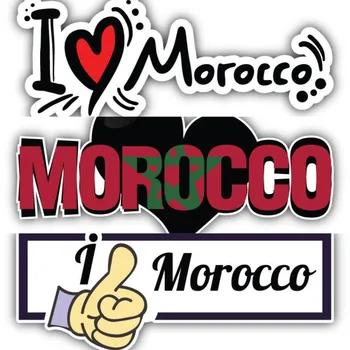 Szerelem Marokkó zászló Matrica matrica Home Pride Utazás Autó Teherautó Van Lökhárító Ablak Laptop Csésze Fal Kemping autó cucc matricák