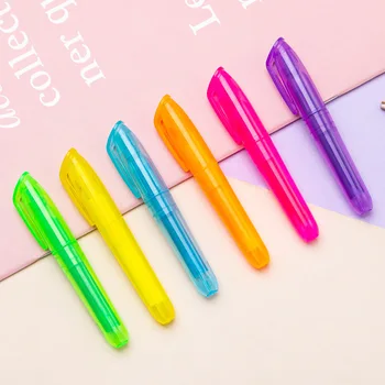 6PCS Kiemelő toll Fluoreszkáló tollak Cukorka színes jelölő tollak pasztell Írás Festés jelölők Írószer Iskola Supplie
