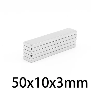 2/5/10/15/20/30DB 50x10x3mm blokk erős erős mágnesek N35 hosszú állandó mágnes 50x10x3 kvadrát neodímium mágnes 50*10*3