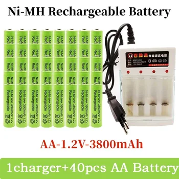 AA újratölthető akkumulátor 3800Mah Aa1.2v Ni MH újratölthető akkumulátor, a LED lámpás játékok ingyenes terjesztésére alkalmazható mp3 + töltő