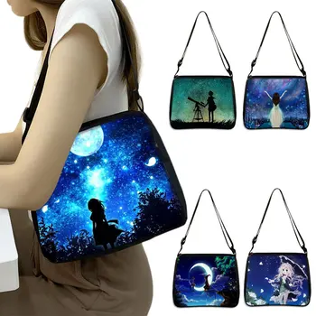 Galaxy Star Print női kézitáskák Starry Night női kuplungtáskák Lányok Szabadidő válltáskák utazáshoz Telefontartó táska