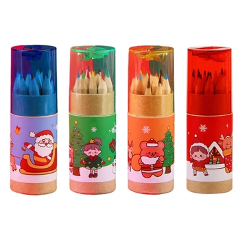 12 szín Karácsonyi színes ceruzák Művészeti rajz ceruzák gyerekeknek Rajz színezés