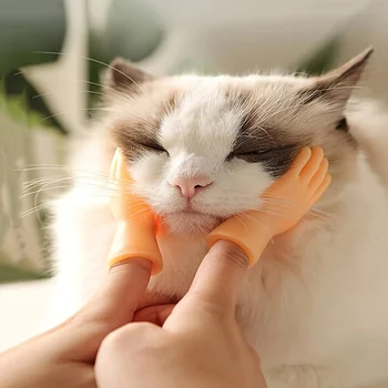 Interaktív kéz alakú macska teaser játék gumi ujjas kiságyak cica masszírozó kesztyű kéz alakú fogó teaser rúd kisállat termékek