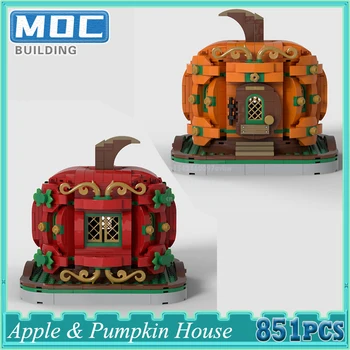Fairy Fale Story Seris Apple House Tökház MOC építőelemek Halloween DIY modell Kreatív gyűjtemény ötlet játékok Ajándékok