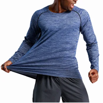Sport futóing férfi hosszú ujjú laza edzés edzőtermi póló lélegző gyors száraz fitnesz testépítő póló férfi sportruházat