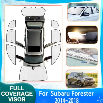 Autó teljes anti-UV napellenzők burkolatok Subaru Forester SJ 2014 ~ 2018 2015 autó fényvédő ablak napvédő napernyő kiegészítők