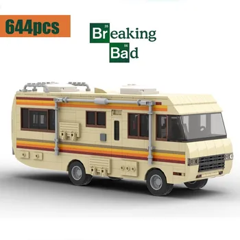 Új MOC-20606 dráma Breaking Bad RV Classic Walter White Pinkman főzőlabor RV Highideas építőelem kocka játék gyerek ajándék