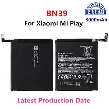 100% Eredeti BN39 3000mAh akkumulátor Xiaomi Mi Play BN39 kiváló minőségű telefoncsere-akkumulátorokhoz