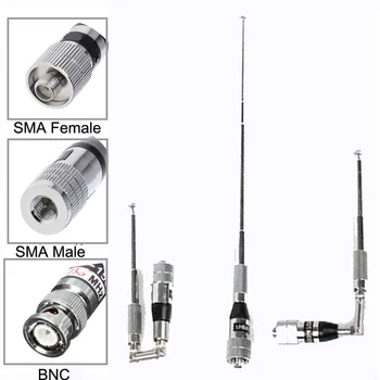 Skálázható 118-136MHz ostoros teleszkópos Airband antenna SMA férfi / SMA anya / BNC Többszörös felhasználás kétirányú rádióvevő repüléshez